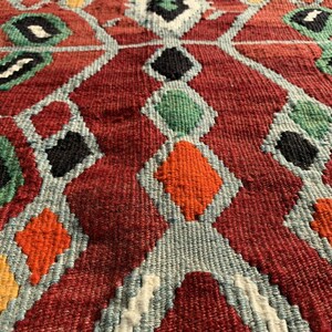 Ancien Kilim 65x60cm Soumak Brodé Laine Tissé Kelim Tappeto Teppich