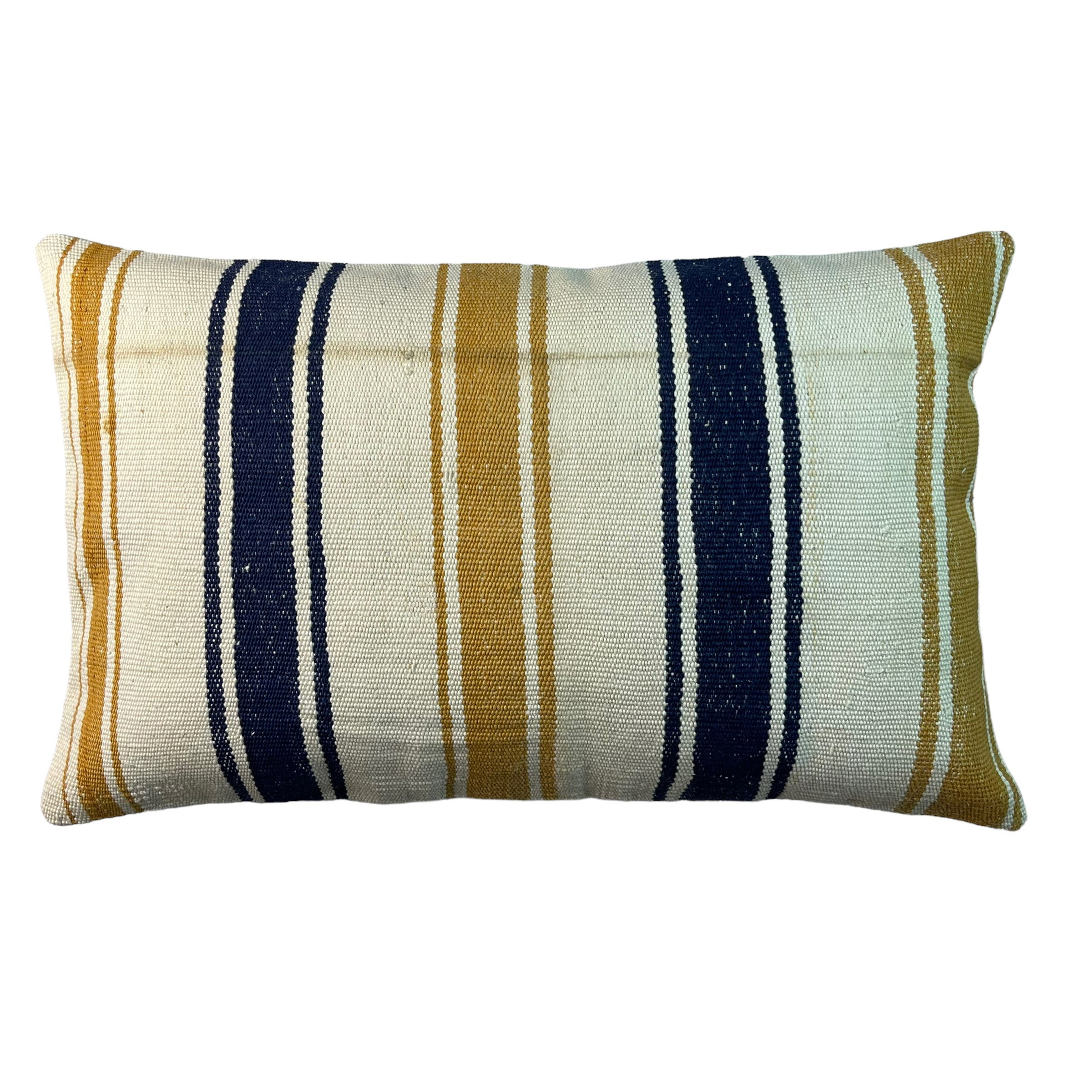 Vintage Turkish Kilim Pillow Cover: Handmade Wool Lumbar Cushion