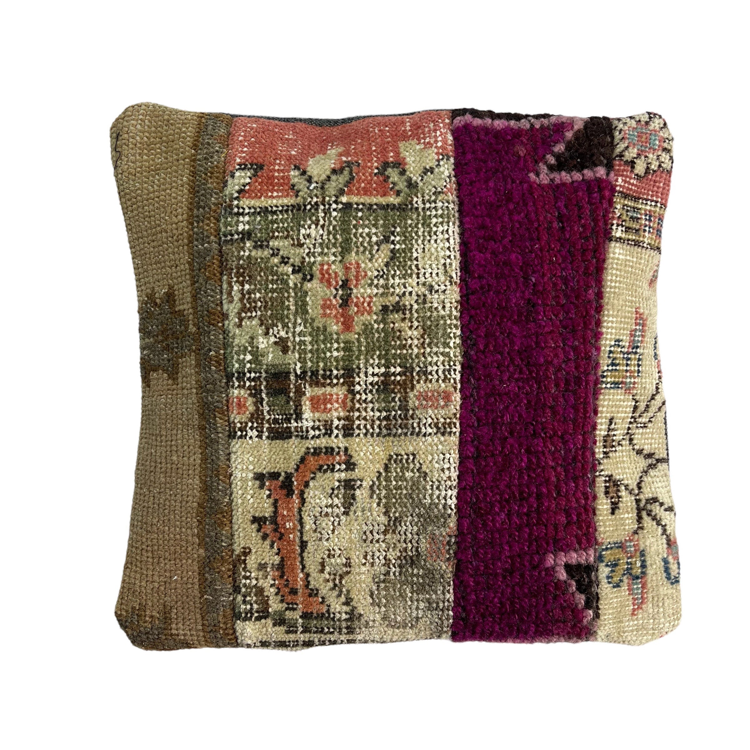 ヴィンテージトルコラグ枕カバー：パッチワークキリムクッション