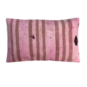 Handwoven Turkish Kilim Pillow: Vintage Wool Cushion Cover (30x50 cm)