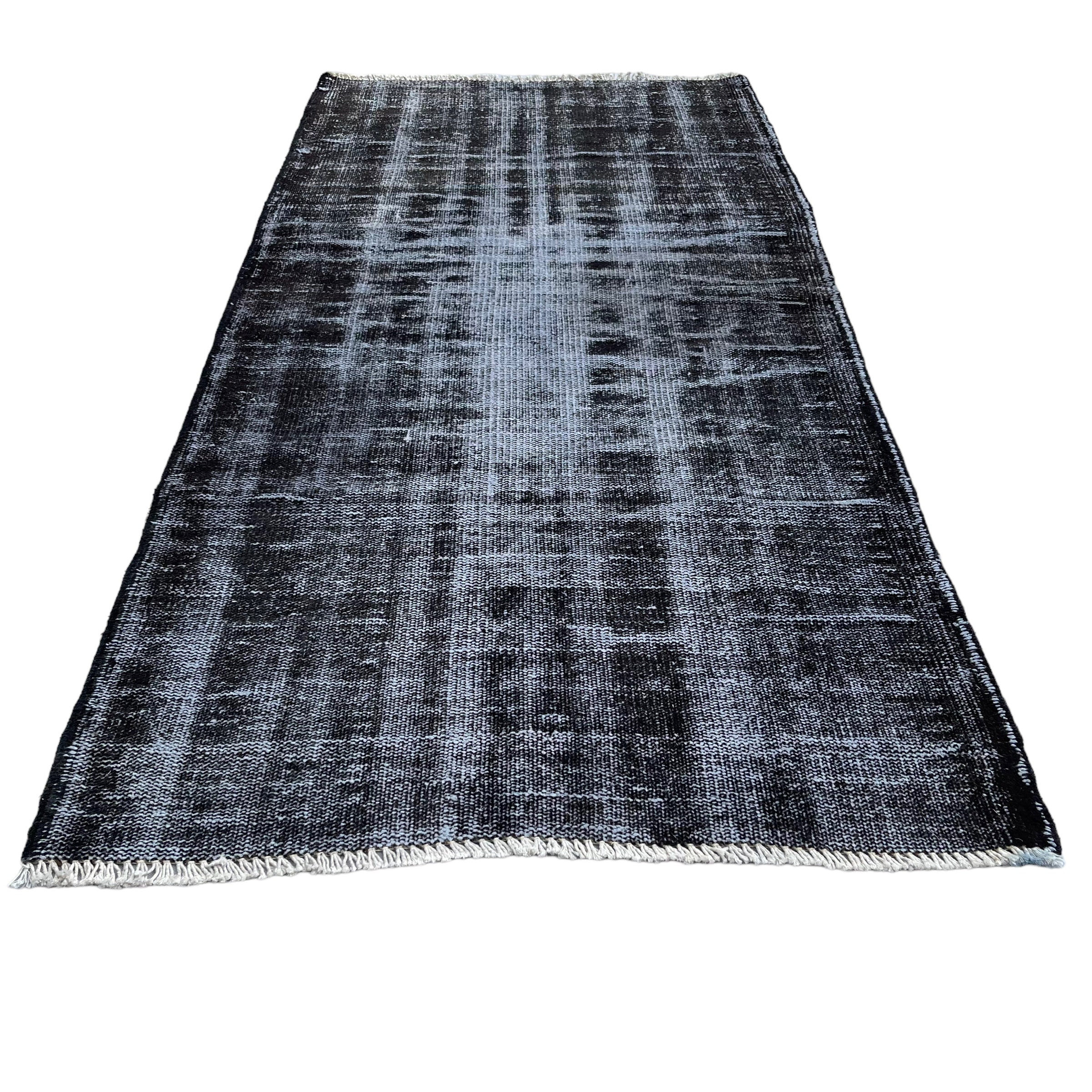 Distressed Turkish Rug 187 X 90 Cm Wool Vintage Rug, Over-dyed