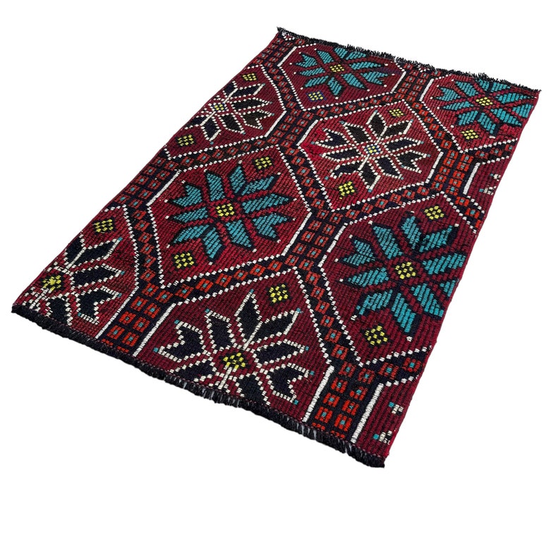 Hm Rug Kelim Traditional Turkish Mini Kilim Rug ,vintage Anatolian Turkish Kelim 109 ...