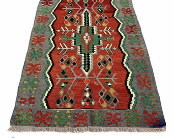 Vintage Kelim Teppich 155x100cm , Antiker Türkisch Kelim Teppich, Vintage Turkish Eshme Kilim Rug