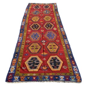 Antique Turkish Sarkisla Kilim ,Antiker Anatolia here Sarkisla Kelim 372x140 cm