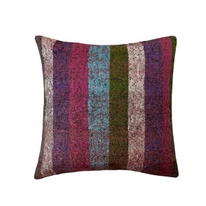 Kilim Pillow 60 x 60 cm Tapis Kelim Kilim Pillow Cover ,Vintage Meditation Bench Kelim Teppich Boho Kilim Cushion Kilim Sofa Turkish Pillow