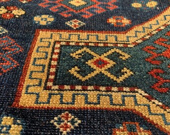 アンティーク コーカサス ヴィンテージ ラグ アンティーク コーカサス カサック ラグ：20 世紀初頭、140 x 100 cm