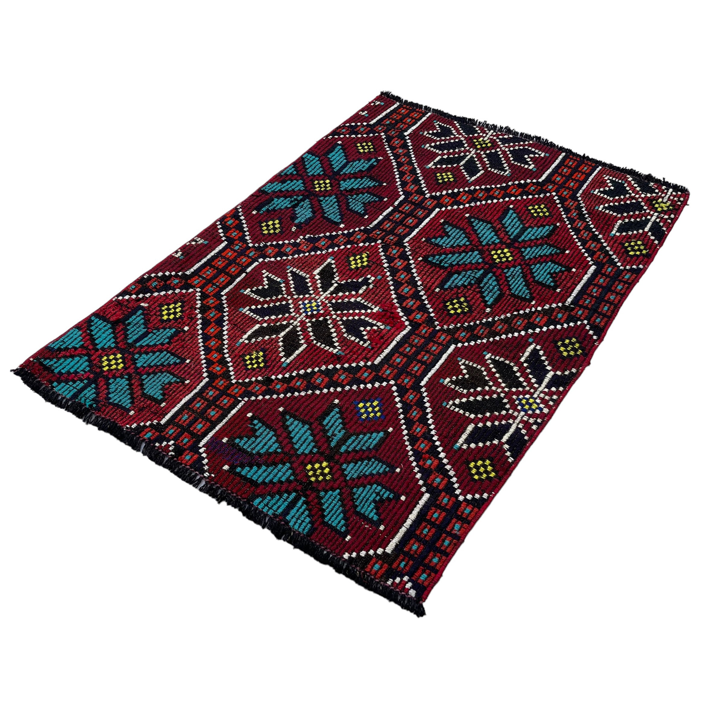 Hm Rug Kelim Traditional Turkish Mini Kilim Rug ,vintage Anatolian Turkish Kelim 109 ...