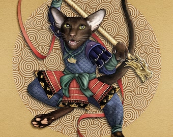 Dançarino Gato Samurai