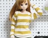 1 3 BJD Sd13 Smart doll clothes - Mustard Wide Striped long sleeves sweater