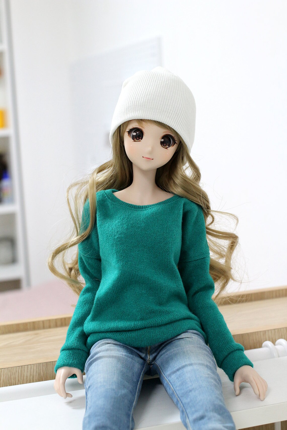BJD Sd13 Smart doll clothes Aqua Blue Knitted Sweater Etsy