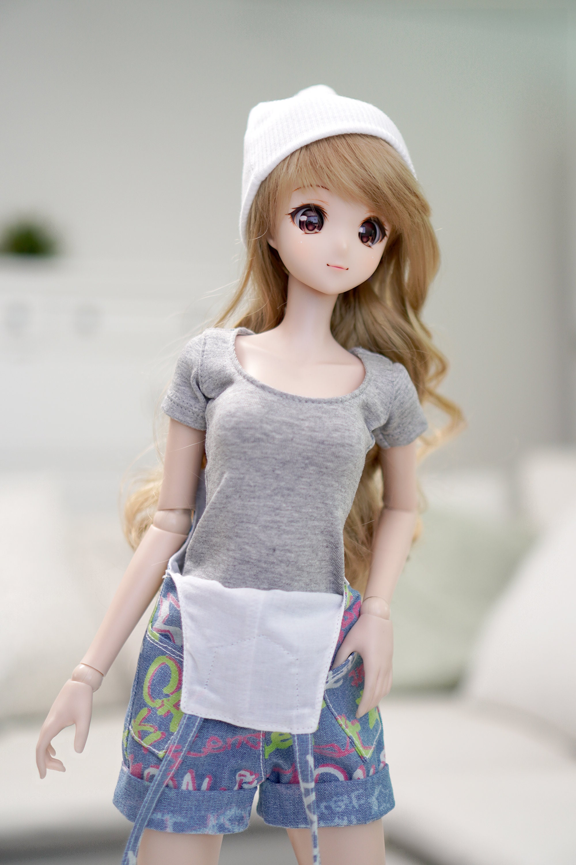 1/3 BJD Sd13 Smart doll clothes White Black Gray Short Etsy