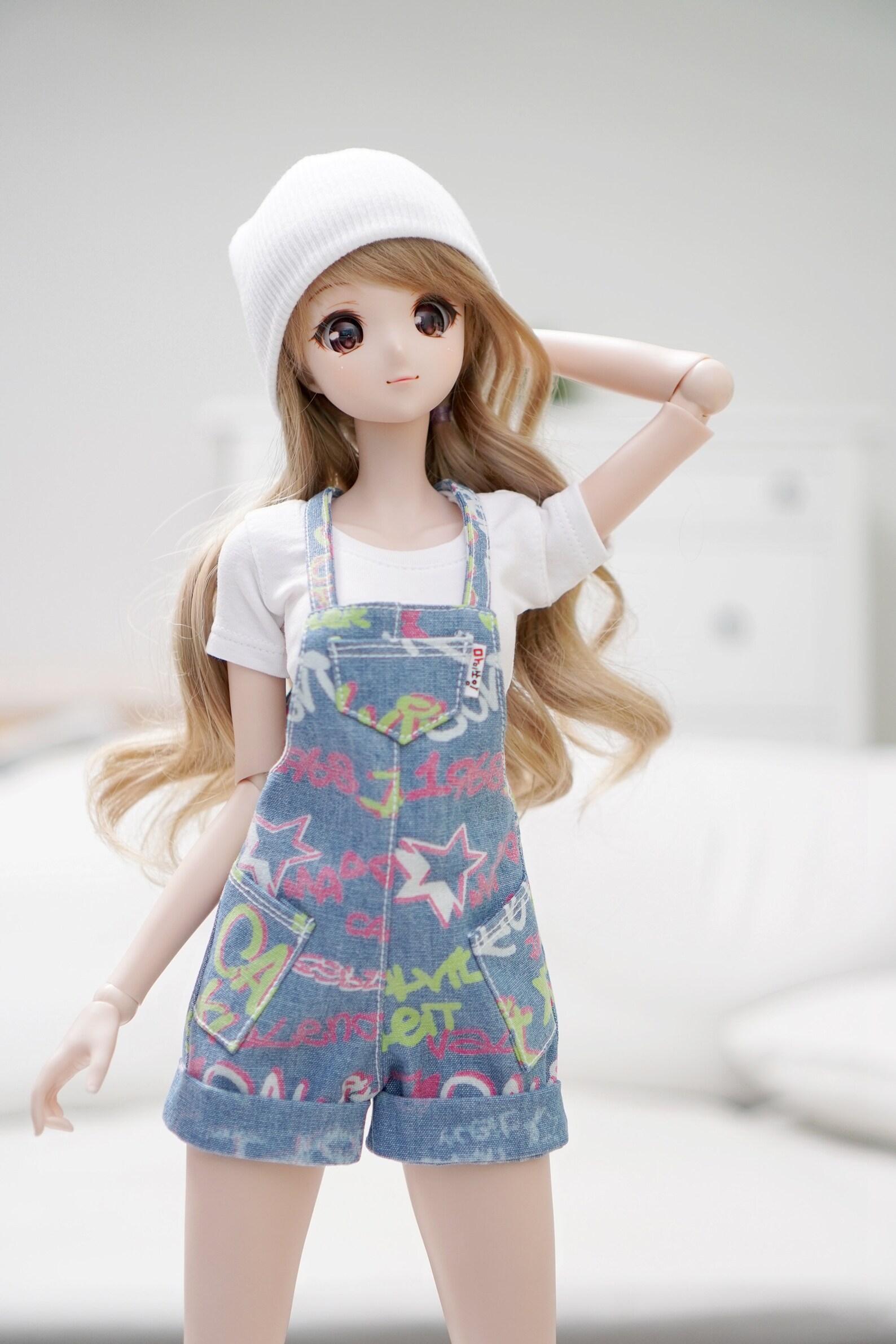 1/3 BJD Sd13 Smart Doll Clothes Denim Lettering Overalls Etsy