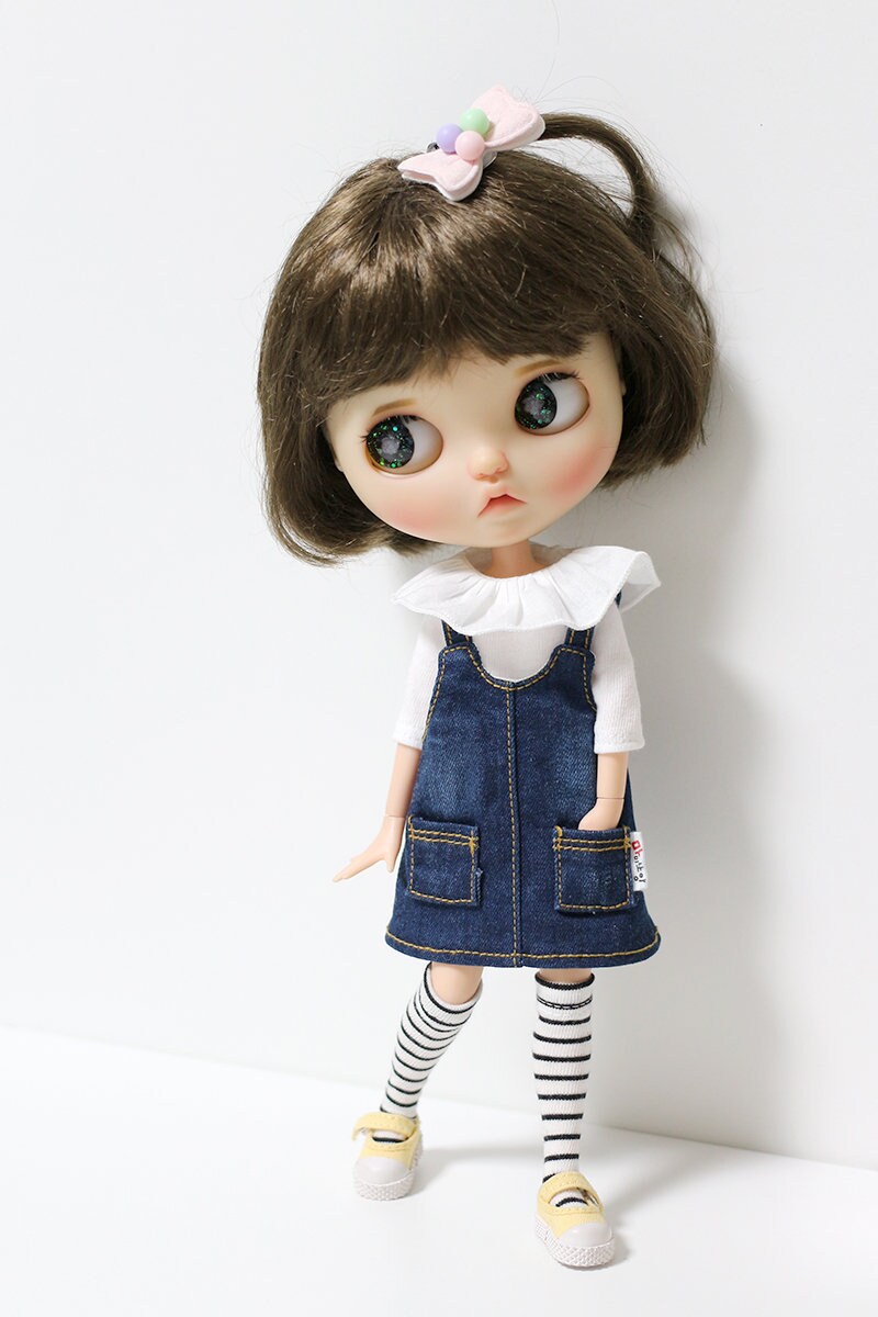 Blythe doll clothes - Mid blue washing denim skirt