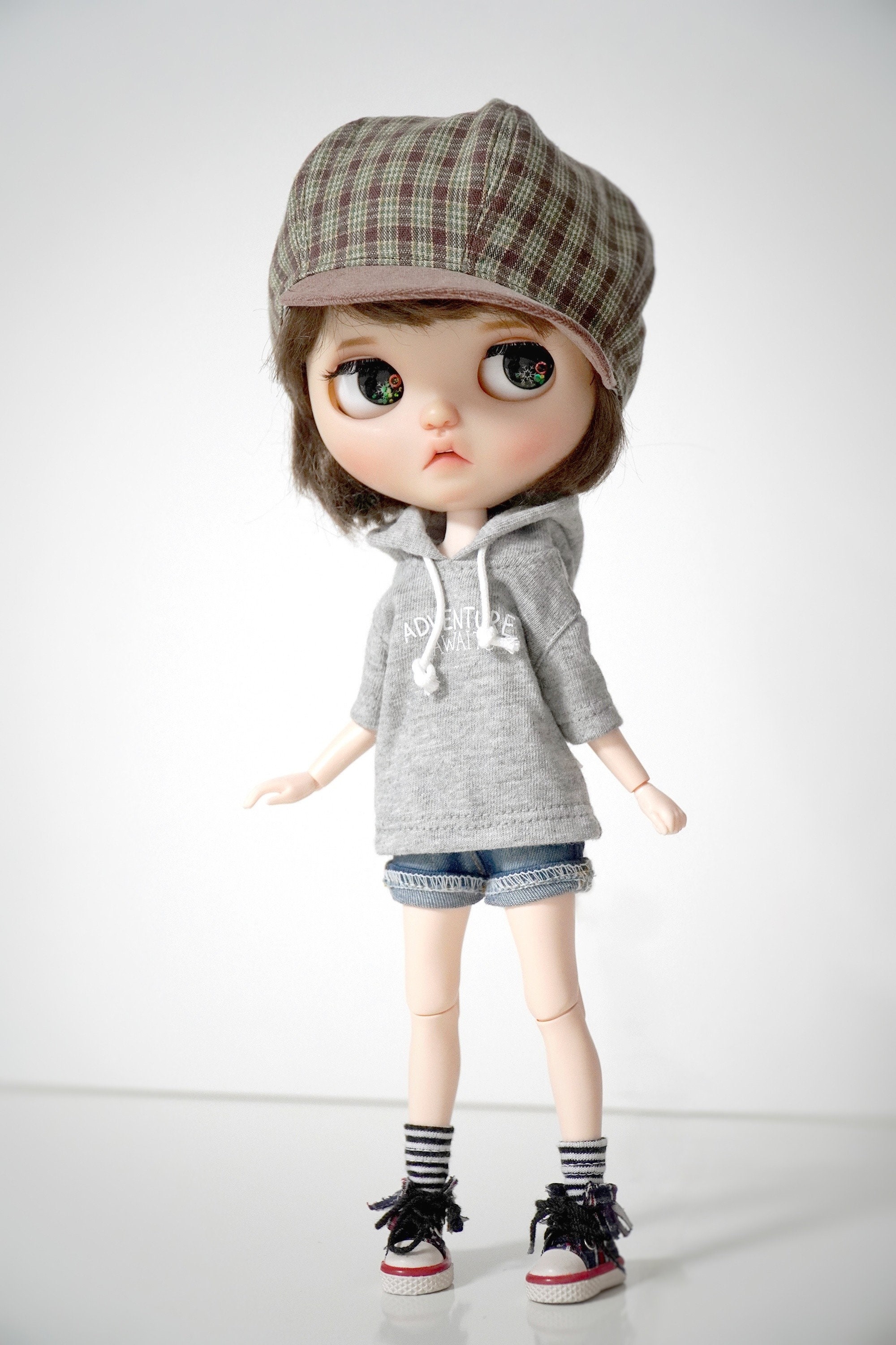Blythe Pullip doll Clothes Adventure Gray Hoodie T-shirt | Etsy