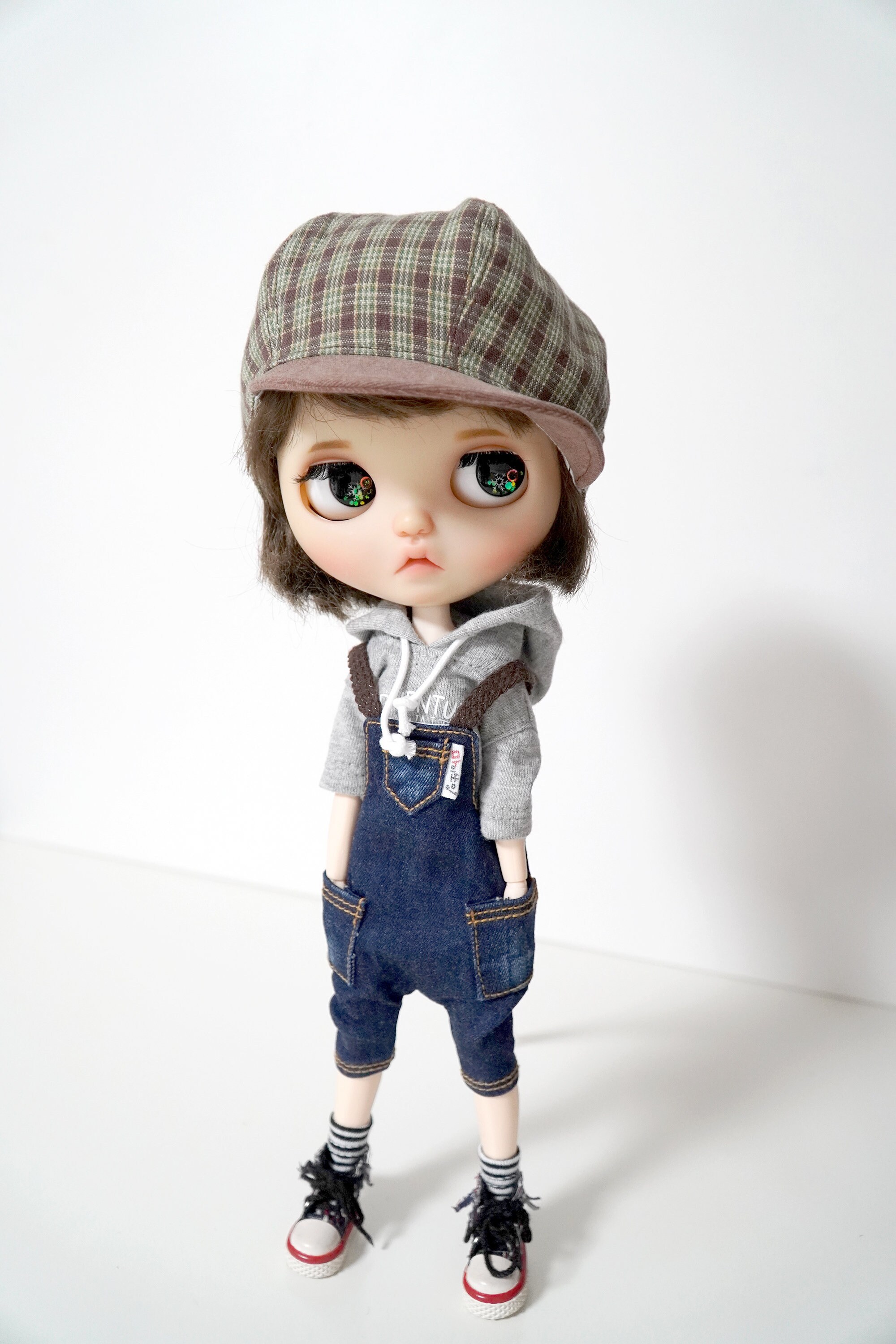 Blythe doll clothes - Mid Blue washing Overalls