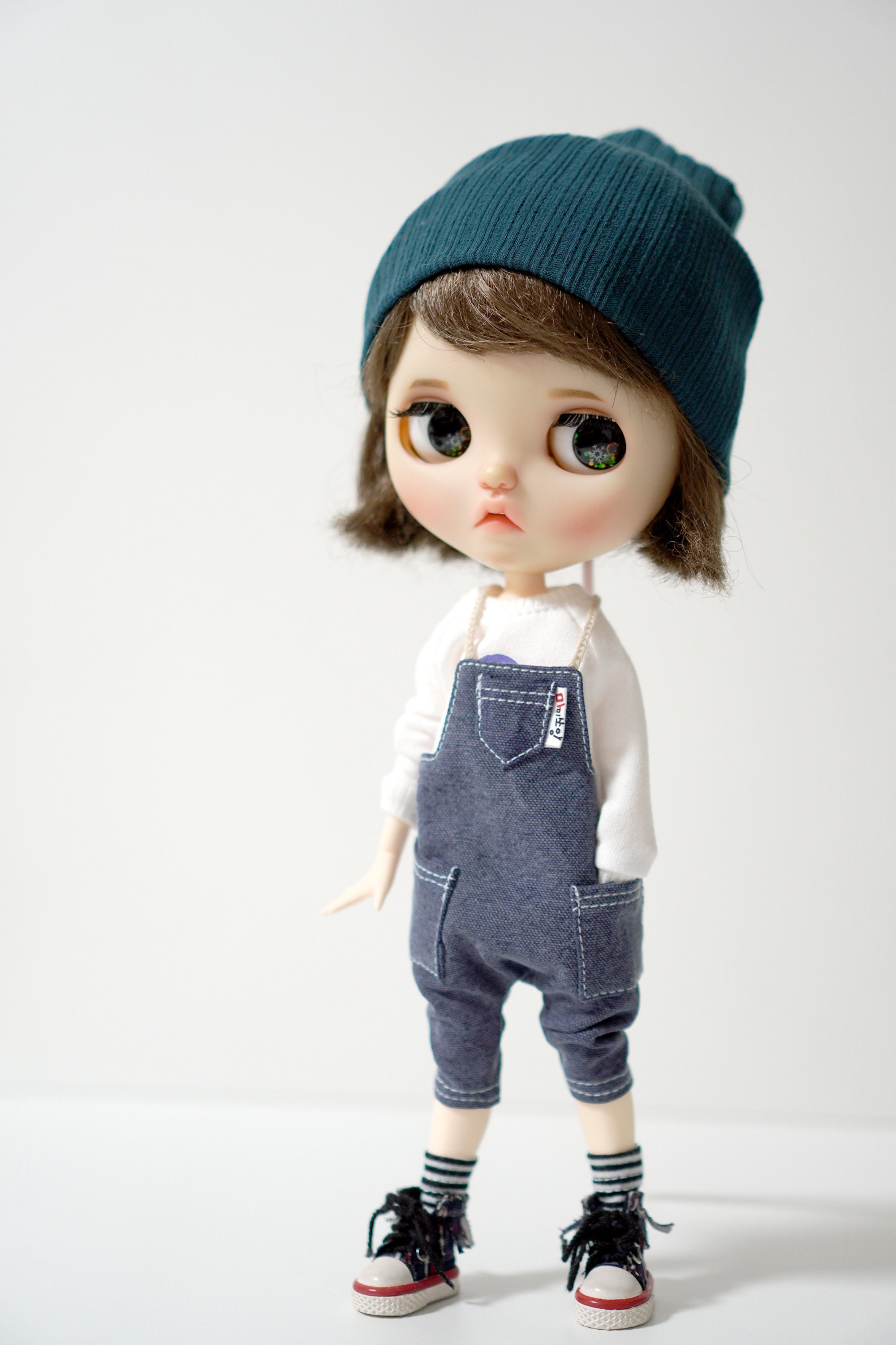 Blythe Pullip doll clothes Washing Blue pocket Overalls | Etsy
