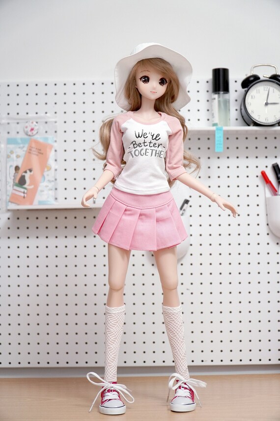 1/3 BJD Sd13 Smart Doll Clothes Light Pink Pleated Skirt Etsy