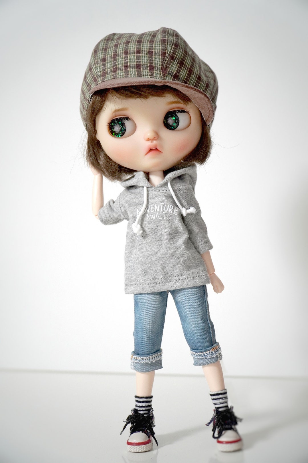 Blythe Pullip Doll Clothes Adventure Gray Hoodie T-shirt - Etsy