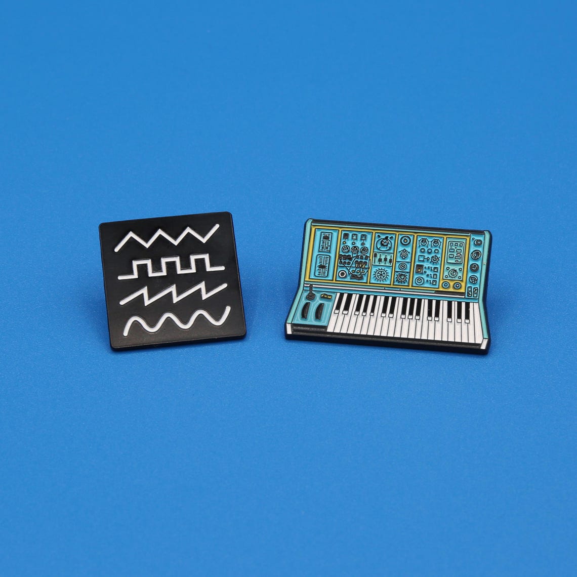 Synthesizer and Waveform Enamel Pin - Set or Individual, Button ...