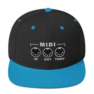 MIDI in-out-thru embroidered snapback hat