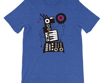 Camiseta de música electrónica Abstract Synth Creature, camiseta sintetizadora