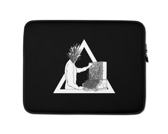 Modular Synth Head Laptop Case or Synth Bag, Patch Cable Holder, Modular Synthesizer, Eurorack, Small Synth Travel Bag Black