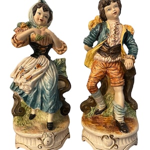 Large Capodimonte porcelain figurines