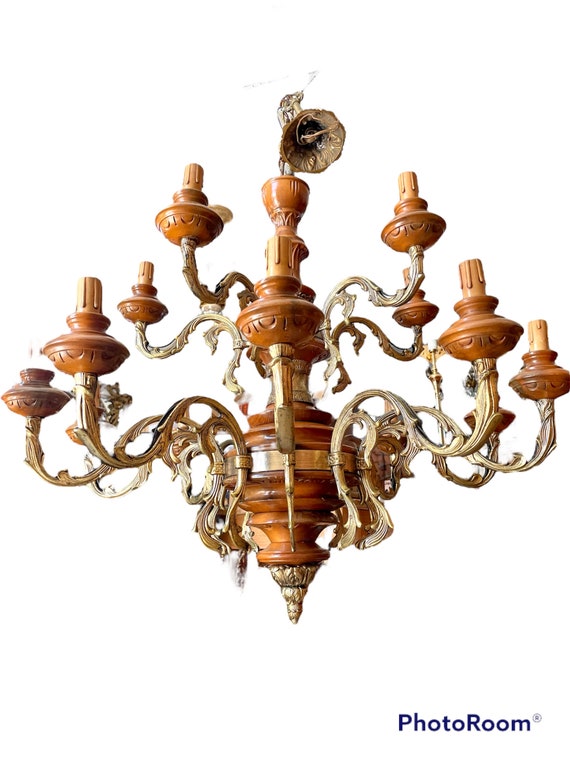 NSXBY E14 American Country Solid Wood Chandelier, Duplex Wood - View #7