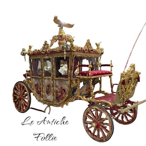 Calèche baroque rouge/dorée - Carosse de mariée - Carosse royal