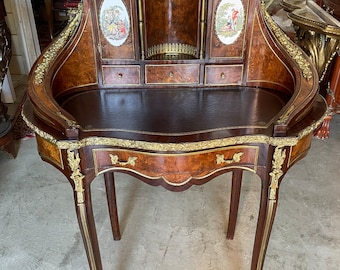 Refined Secretary Desk Toilet French Of Twentieth Century Style Louis XV Wood & Bronze