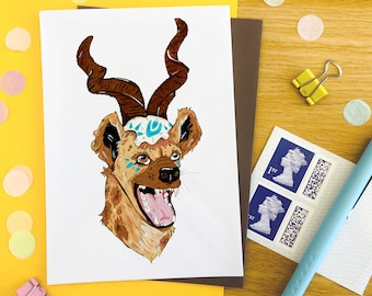 The Hyena King Art Illustration Card