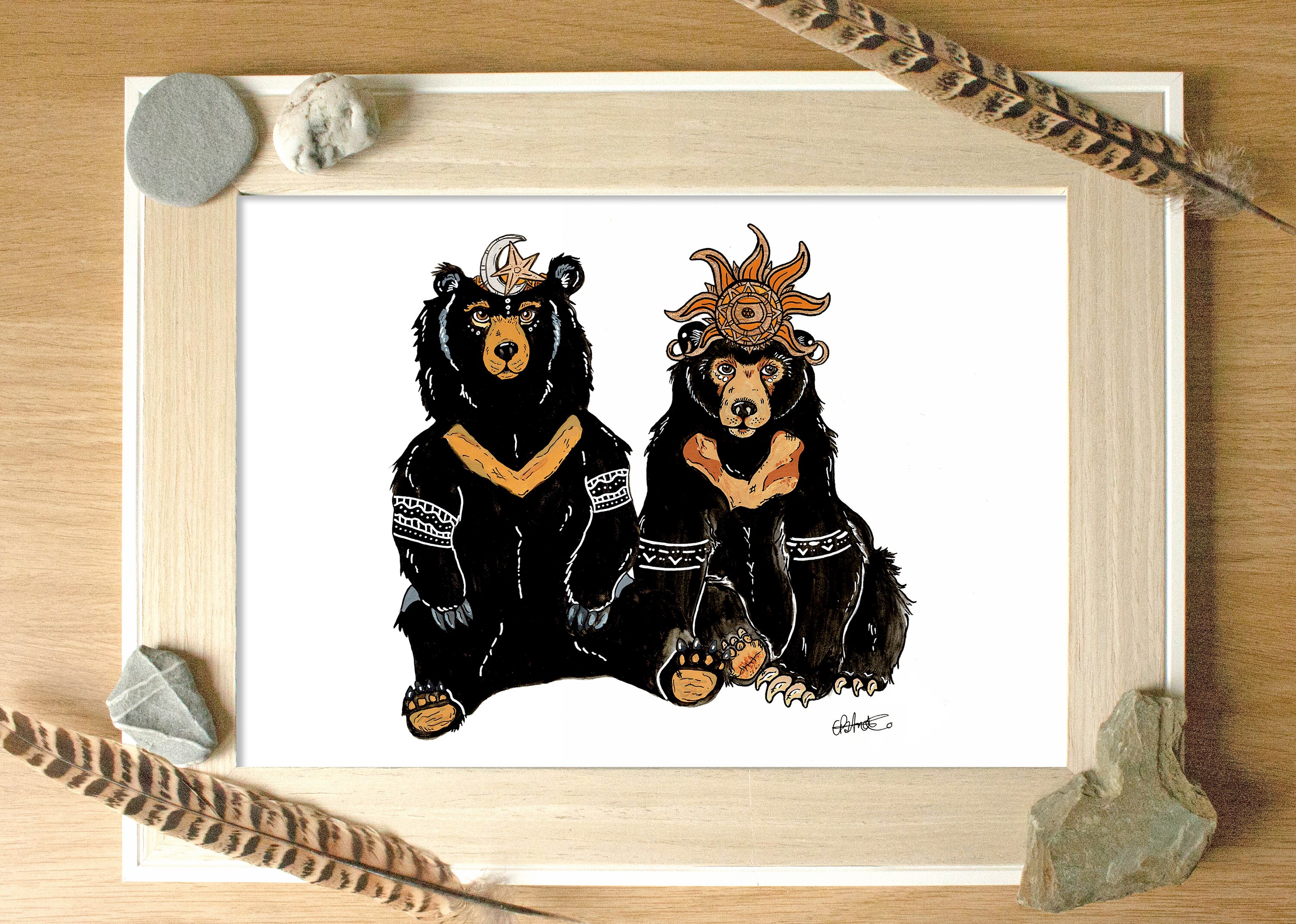Moon Bear Sun Bear Art Print Animal Print Bear Print Etsy