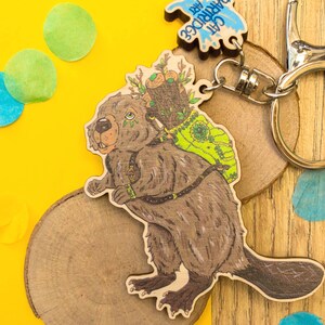 Beaver Wooden Keyring