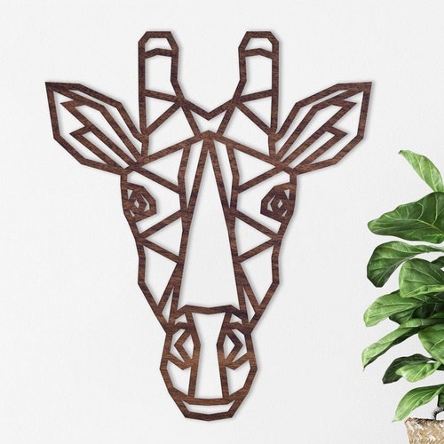 Geometric Lion Head Wooden Wall Art Home Nursery Animal Etsy