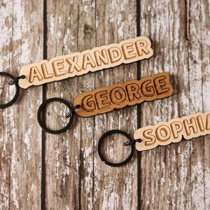 Personalised Name Wooden Bag Tag | Bookbag Tag | Kids Children Name | Back to School | Uniform Label