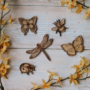 Spring Insects Collection Set of 5 6mm Thick Art Bedroom Nursery Decoration Kids Baby Room Wall Door Home Flatlay Prop image 1