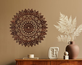 Dekoracja ścienna Mandala Drewniana sztuka - Dom - Boho, Dekoracja, Drewno, Natura, Salon, Sypialnia