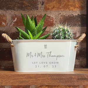 Personalised Metal Planter - 'Let Love Grow'