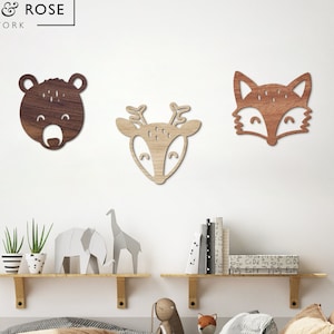 Woodland Trio Solid Nursery Wall Decor Set image 1