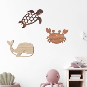 Under The Sea Trio Wanddekoration Zuhause - Kinderzimmer / Kinderzimmer / Tiere / Kinderzimmer / Meerestiere / Meerleben