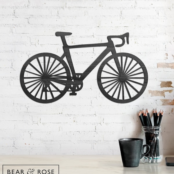 Fahrrad | Biker Biker Dekor | Wandkunst aus Holz | Geschenk für Ihn Herren Vatertag