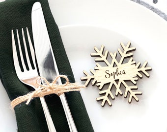 Christmas Personalised Snowflake Place Names Decorations
