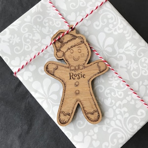 Christmas Gingerbread Man Personalised Gift Tag Decoration / Gift Present / For kids / Decorating / Giftwrap / Wrapping