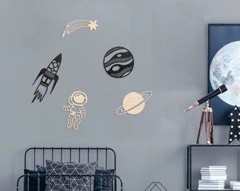 Space Set Wall Decor - Home / Nursery / Kids / Animals / Children Room