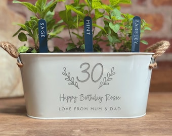 Personalised Planter - Birthday Design 3 | Gift Idea | Present | Mum Friend Grandma Family