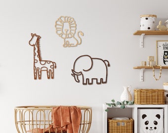 Safari Trio Wall Nursery - Decor / Home / Kids / Animals / Children Room