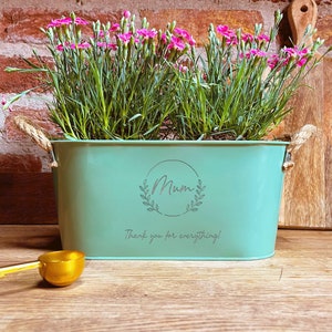 Jardinière personnalisée - Merci - Modèle 1 | Ami | Maman Papa Grand-parent | Idée cadeau | Fleurs Plante