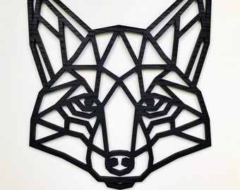 Geometric Fox Head - Wooden Wall Art - Home Nursery