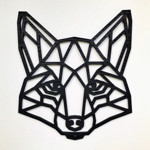 Geometrische Fox Head - Houten Kunst aan de Muur - Home Nursery