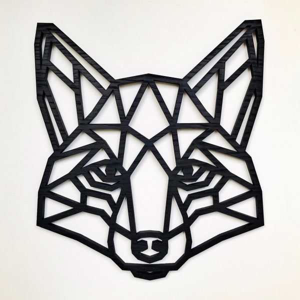 Geometric Fox Head - Wooden Wall Art - Home Nursery